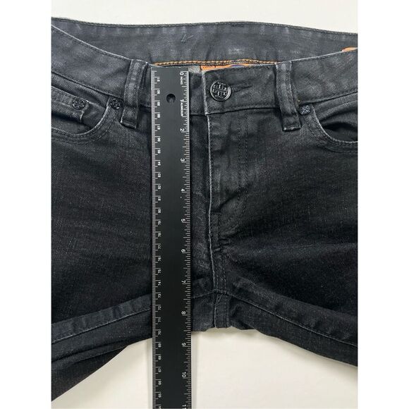 Tory Burch Ivy Super Skinny 5 Pocket Charcoal Jeans Back Pocket Logo Size 26 - Picture 7 of 10